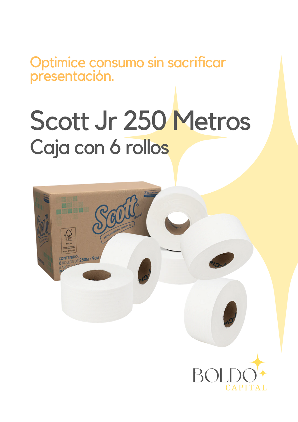 Scott Jr 250 Metros HD | Caja con 6 rollos